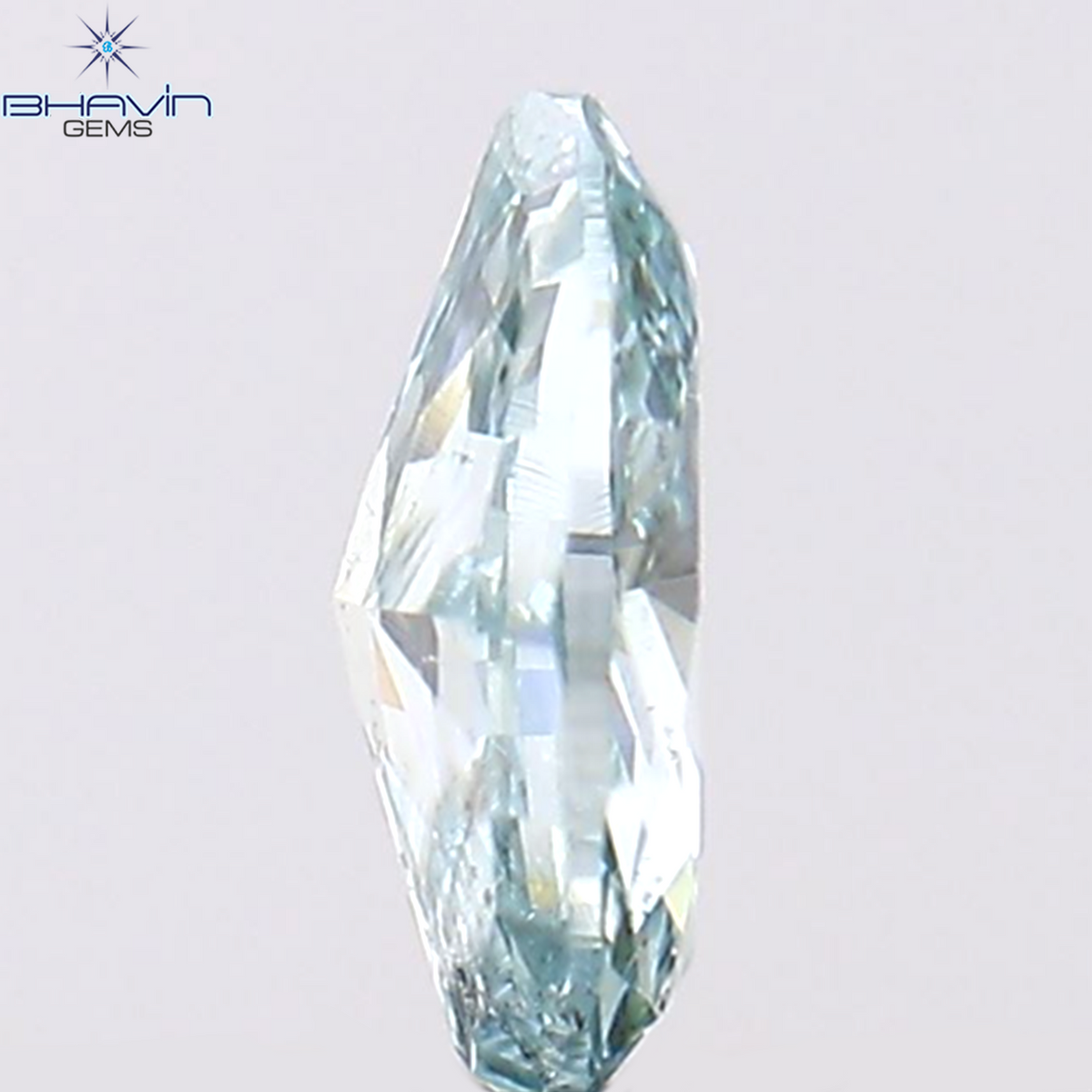 0.14 CT Natural Oval Diamond Enhanced Greenish Blue Color Clarity SI1 (4.07 MM)
