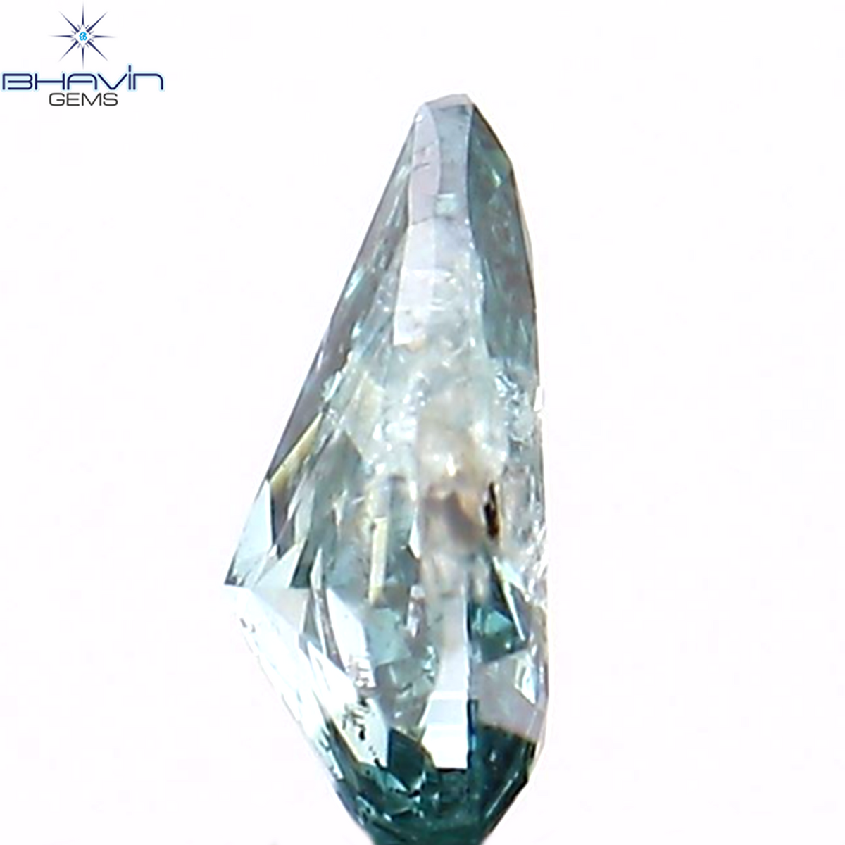 0.22 CT Natural Pear Diamond Enhanced Blue Color Clarity I1 (4.80 MM)