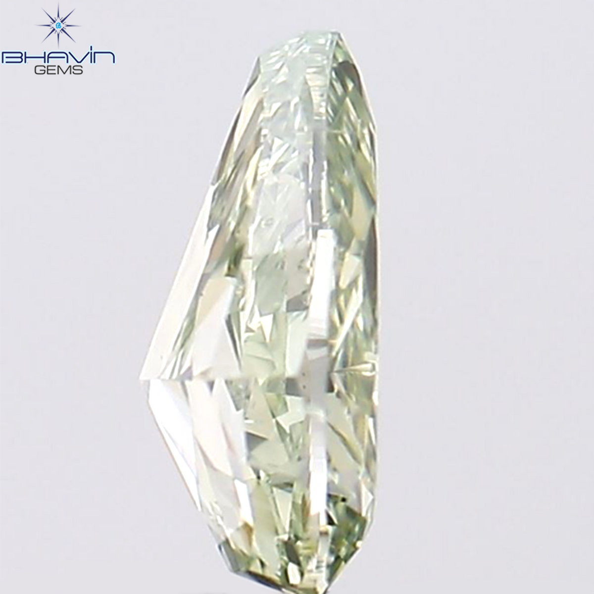 0.23 CT ペアシェイプ ナチュラル ダイヤモンド グリーン カラー I2 クラリティ (6.27 MM)