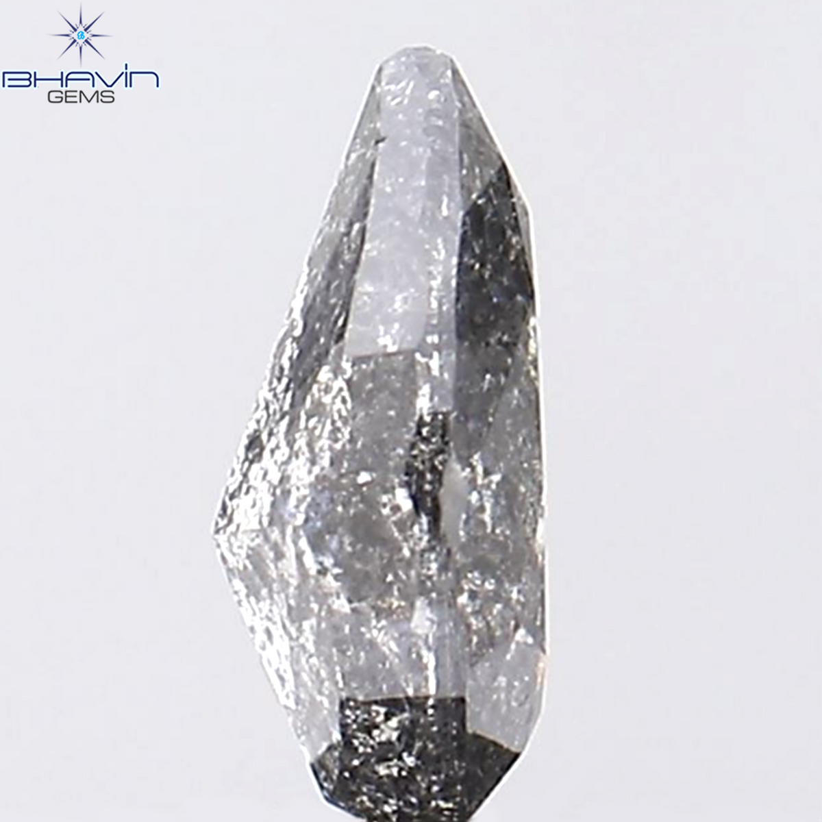 0.39 CT ペアシェイプ ナチュラル ルース ダイヤモンド ソルト アンド ペッパー カラー I3 クラリティ (5.27 MM)