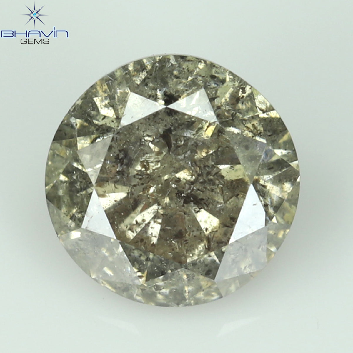 0.44 CT ラウンド シェイプ ナチュラル ルース ダイヤモンド ソルト アンド ペッパー カラー I3 クラリティ (4.67 MM)