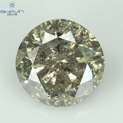0.44 CT Round Shape Natural Loose Diamond Salt And Pepper Color I3 Clarity (4.67 MM)