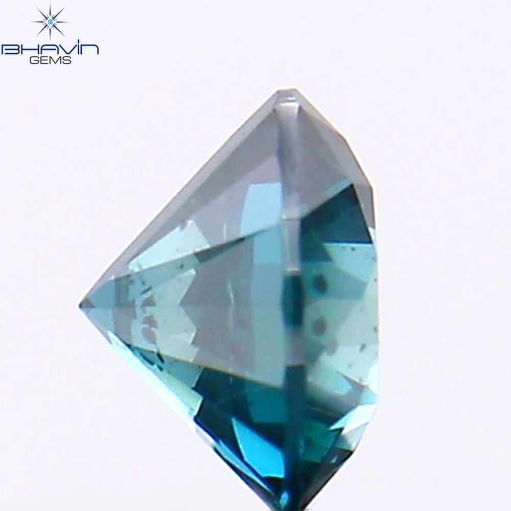 0.39 CT Natural Round Diamond Enhanced Blue Color Clarity SI1 (4.45 MM)