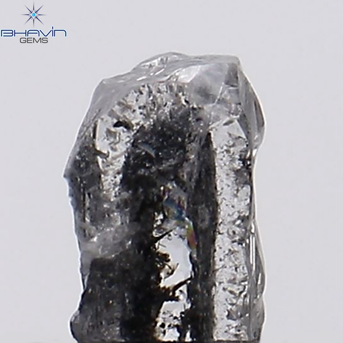 0.44 CT Natural Rough Diamond Salt And Pepper Color Clarity I3 (4.95 MM)