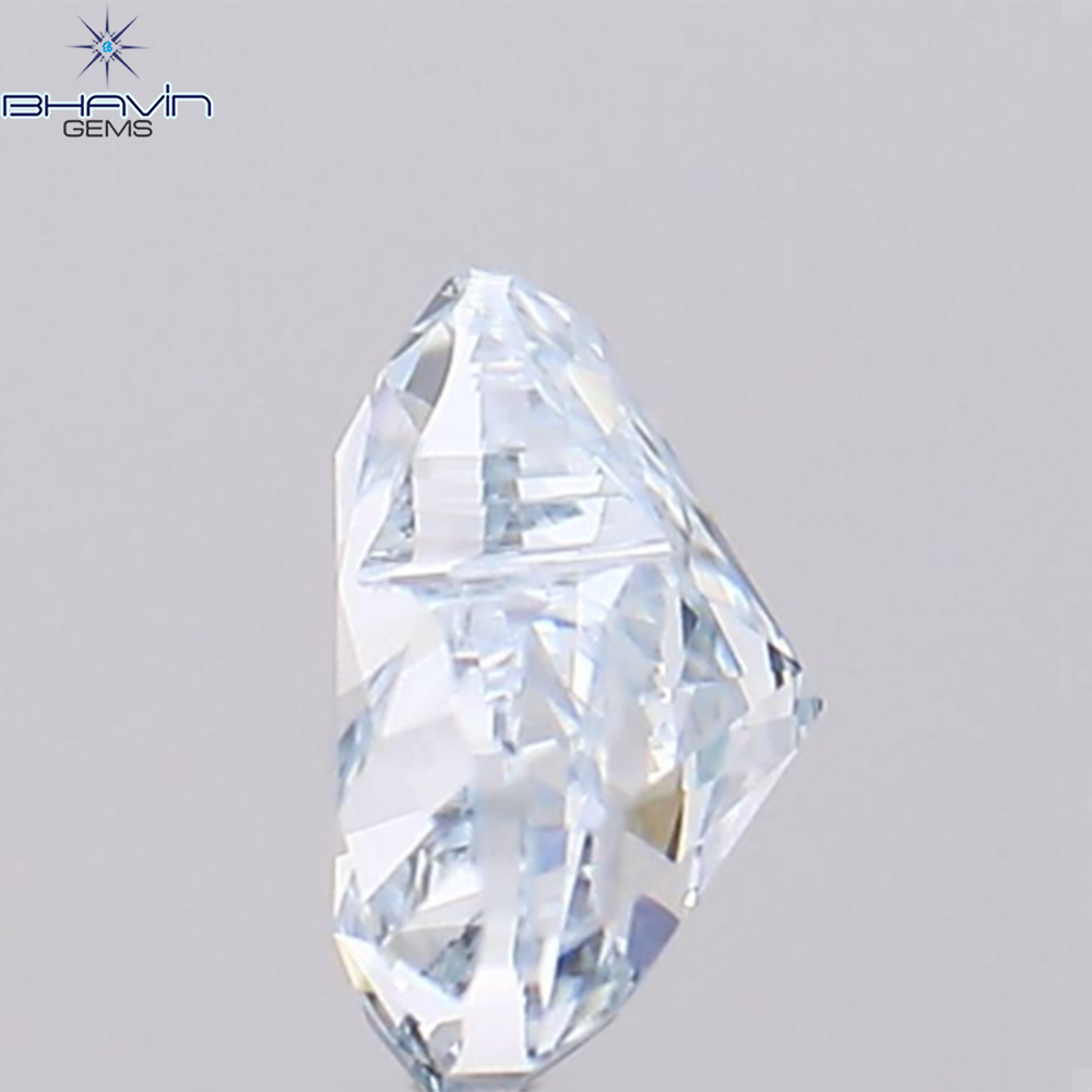 0.45 CT ハートシェイプ 天然ダイヤモンド 緑がかった青色 VS1 クラリティ (4.36 MM)