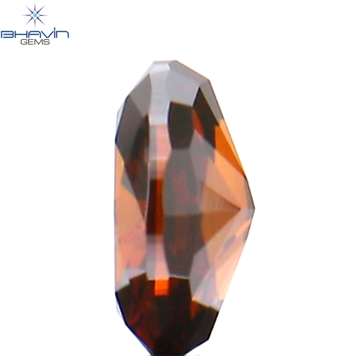 0.18 CT Natural Oval Diamond Enhanced Cognac Color Clarity SI1 (4.10 MM)