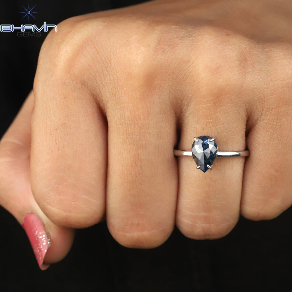 Pear Diamond Blue Diamond Natural Diamond Ring Gold Ring Engagement Ring