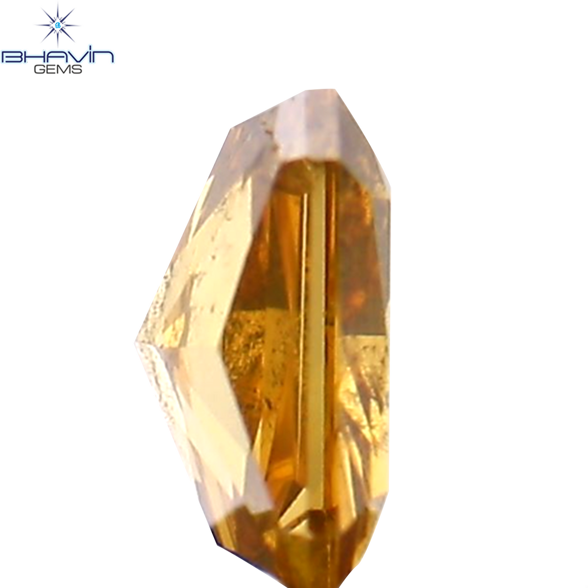 0.27 CT ラディアント シェイプ ナチュラル ダイヤモンド オレンジ ピンク カラー SI2 クラリティ (4.06 MM)