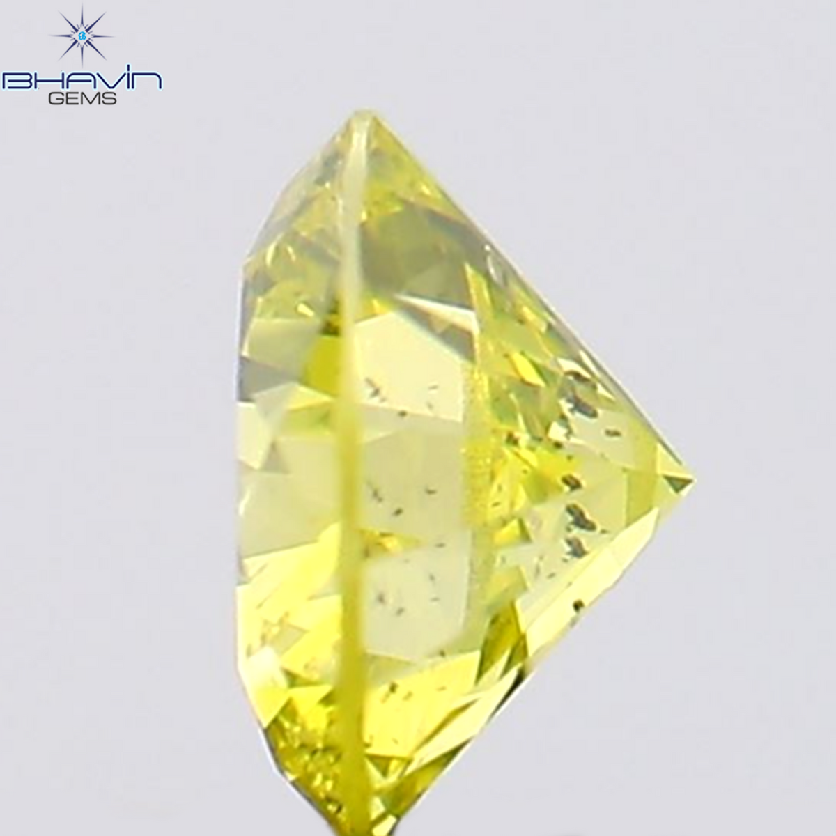 0.26 CT Natural Round Diamond Enhanced Greenish Yellow Color Clarity SI1 (4.11 MM)