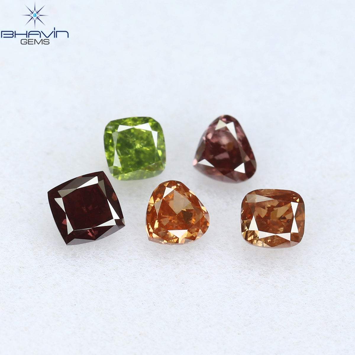 0.59 CT/5 Pcs Natural Mix Diamond Enhanced Mix Fancy Color Clarity SI1 (2.90 MM)