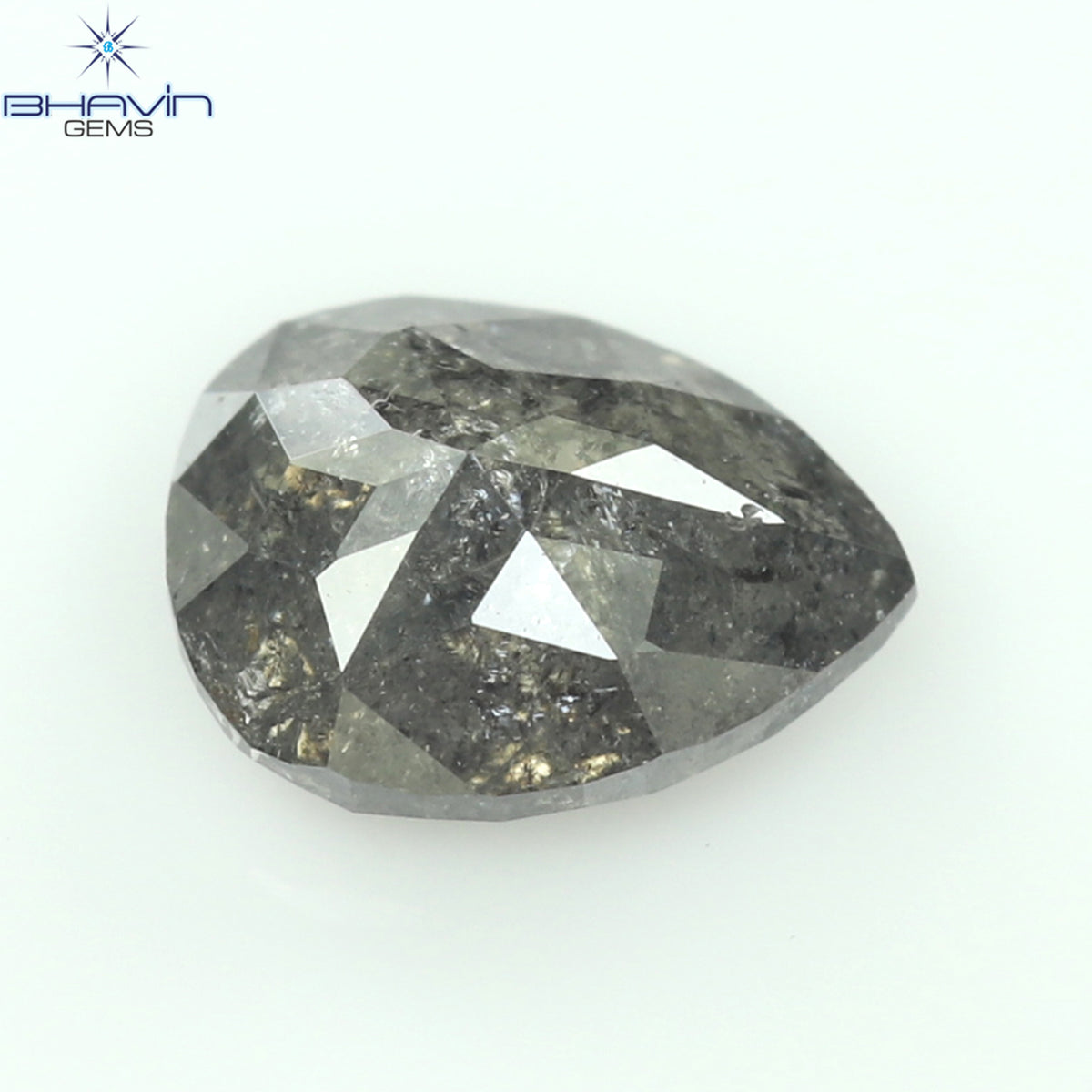 0.39 CT ペアシェイプ ナチュラル ルース ダイヤモンド ソルト アンド ペッパー カラー I3 クラリティ (5.27 MM)