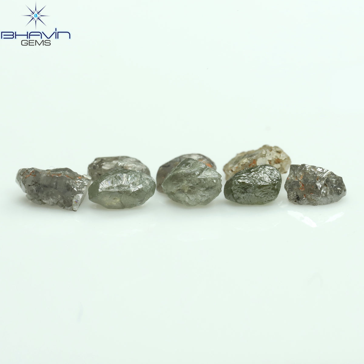 2.95 CT/8 Pcs Natural Rough Diamond Salt And Pepper Color Clarity I3 (5.26 MM)