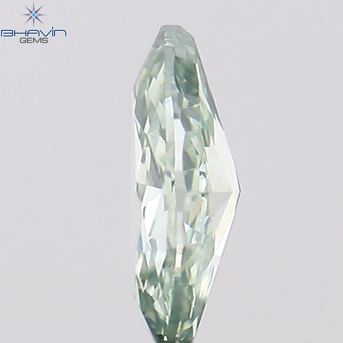 0.36 CT マーキス シェイプ ナチュラル ダイヤモンド グリーンがかったブルー カラー SI1 クラリティ (6.85 MM)