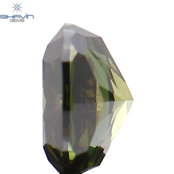 0.37 CT Cushion Shape Natural Loose Diamond Enhanced Green Color SI1 Clarity (4.33 MM)