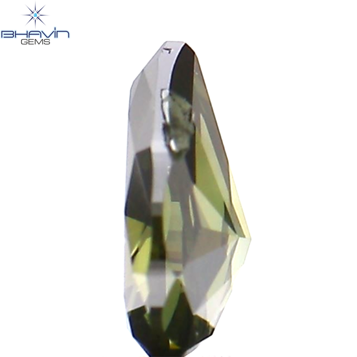 0.34 CT ペアシェイプ ナチュラル ダイヤモンド グリーン カラー VS2 クラリティ (5.45 MM)