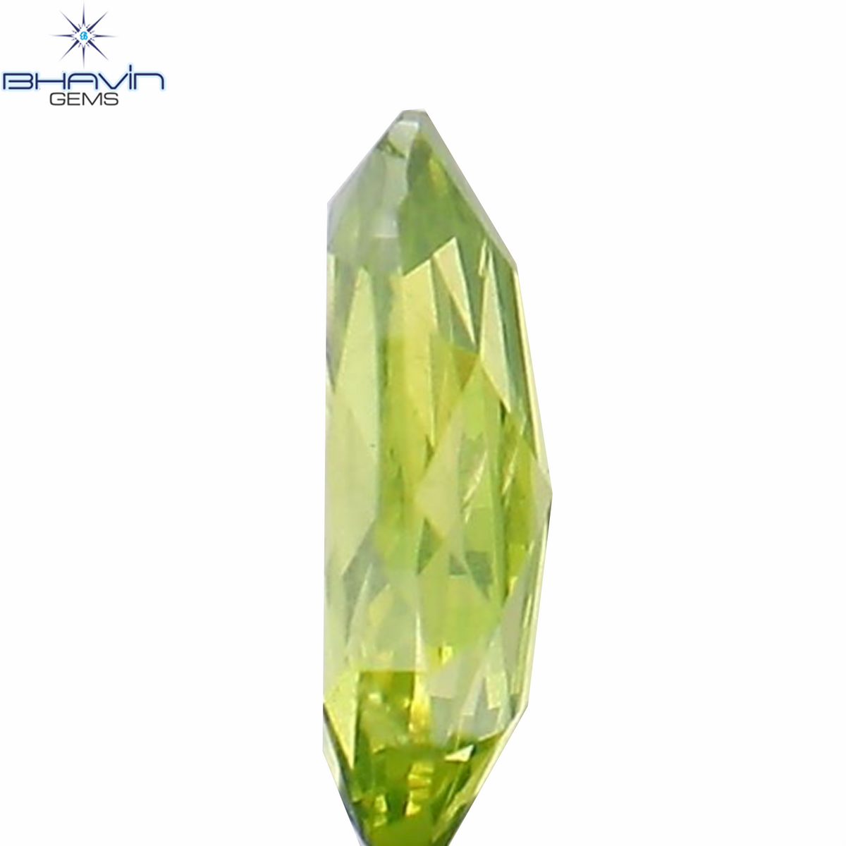 0.11 CT Natural Oval Diamond Enhanced Green Color Clarity VS2 (4.04 MM)