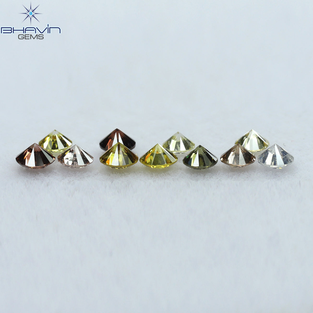 0.05 CT/5 ピース ラウンド シェイプ ナチュラル ルース ダイヤモンド ピンク カラー I1 クラリティ (0.05 MM)