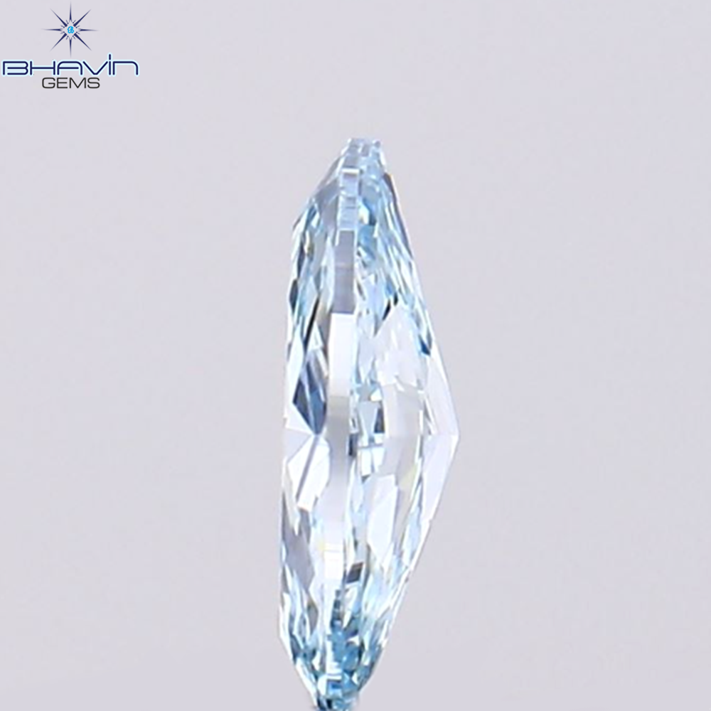 0.11 CT Natural Marquise Diamond Enhanced Greenish Blue Color Clarity VVS1 (4.91 MM)