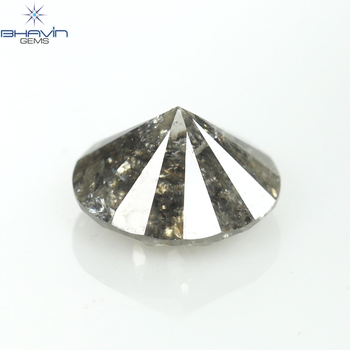 0.41 CT ラウンド シェイプ ナチュラル ルース ダイヤモンド ソルト アンド ペッパー カラー I3 クラリティ (4.77 MM)