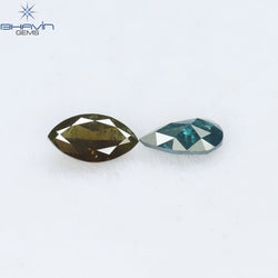 0.56 CT/2 PCS Mix Diamond Natural diamond Blue Green Diamond I3 Clarity (6.30 MM)
