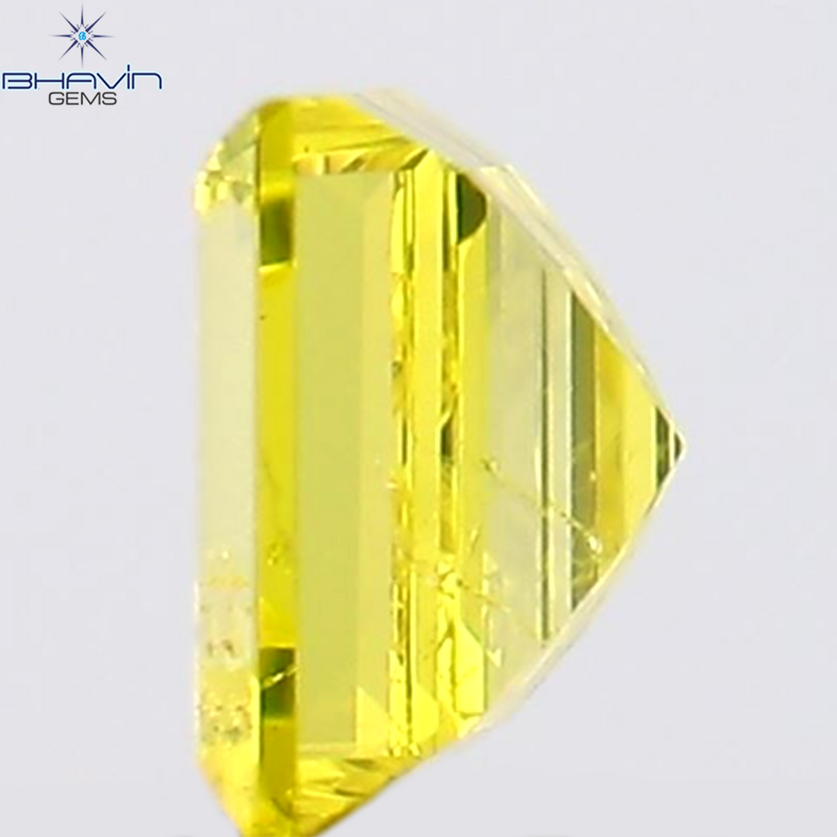0.20 CT スクエア カット 天然ダイヤモンド エンハンスト イエロー カラー SI1 クラリティ (3.36 MM)