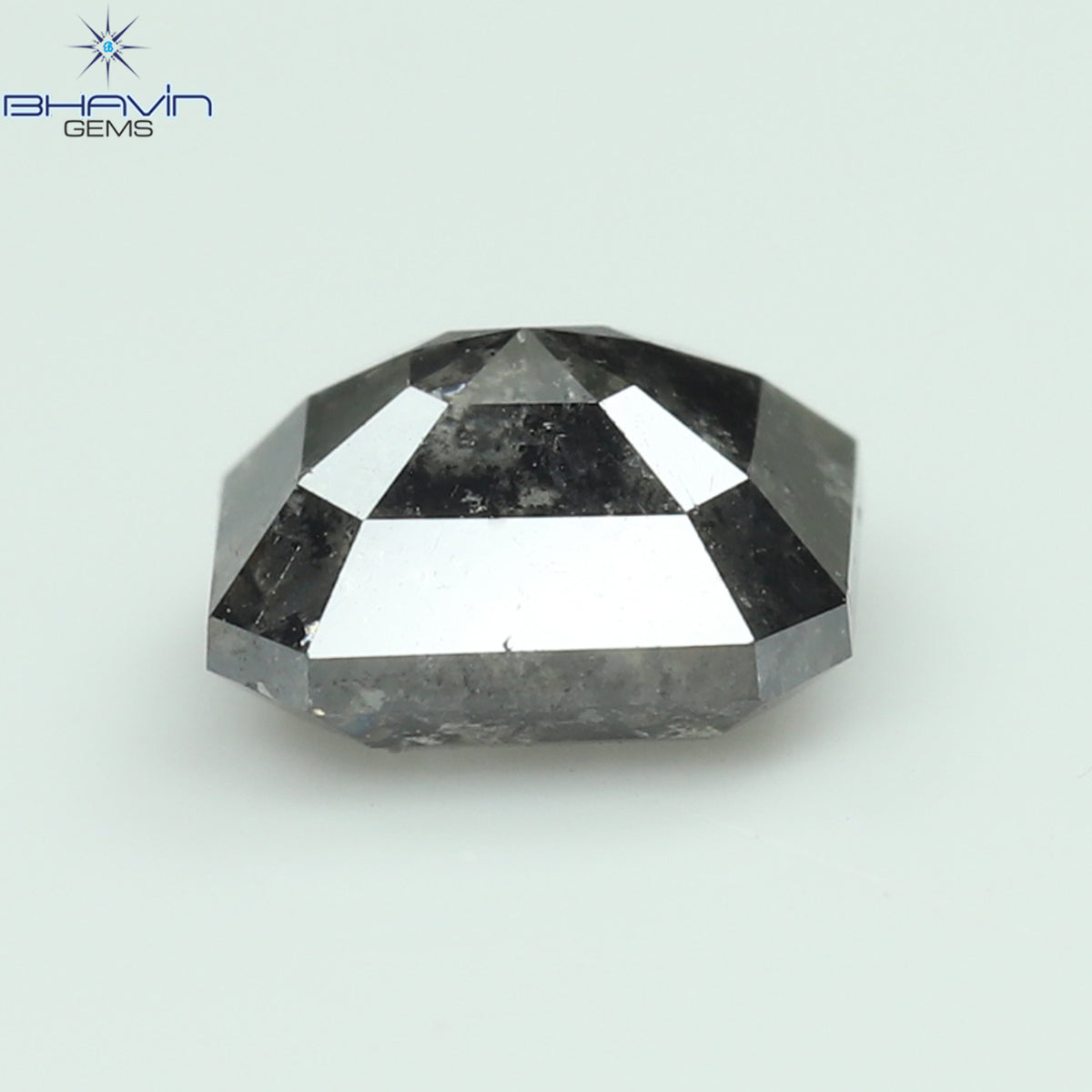 1.00 CT アッシャー シェイプ ナチュラル ダイヤモンド ソルト アンド ペッパー カラー I3 クラリティ (5.72 MM)