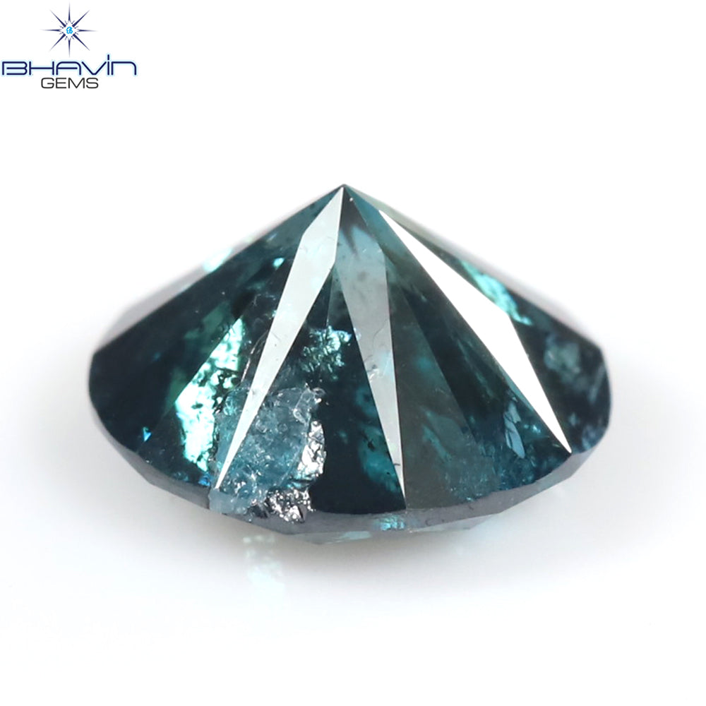 0.82 CT Natural Round Diamond Enhanced Blue Color Clarity I3 (5.96 MM)