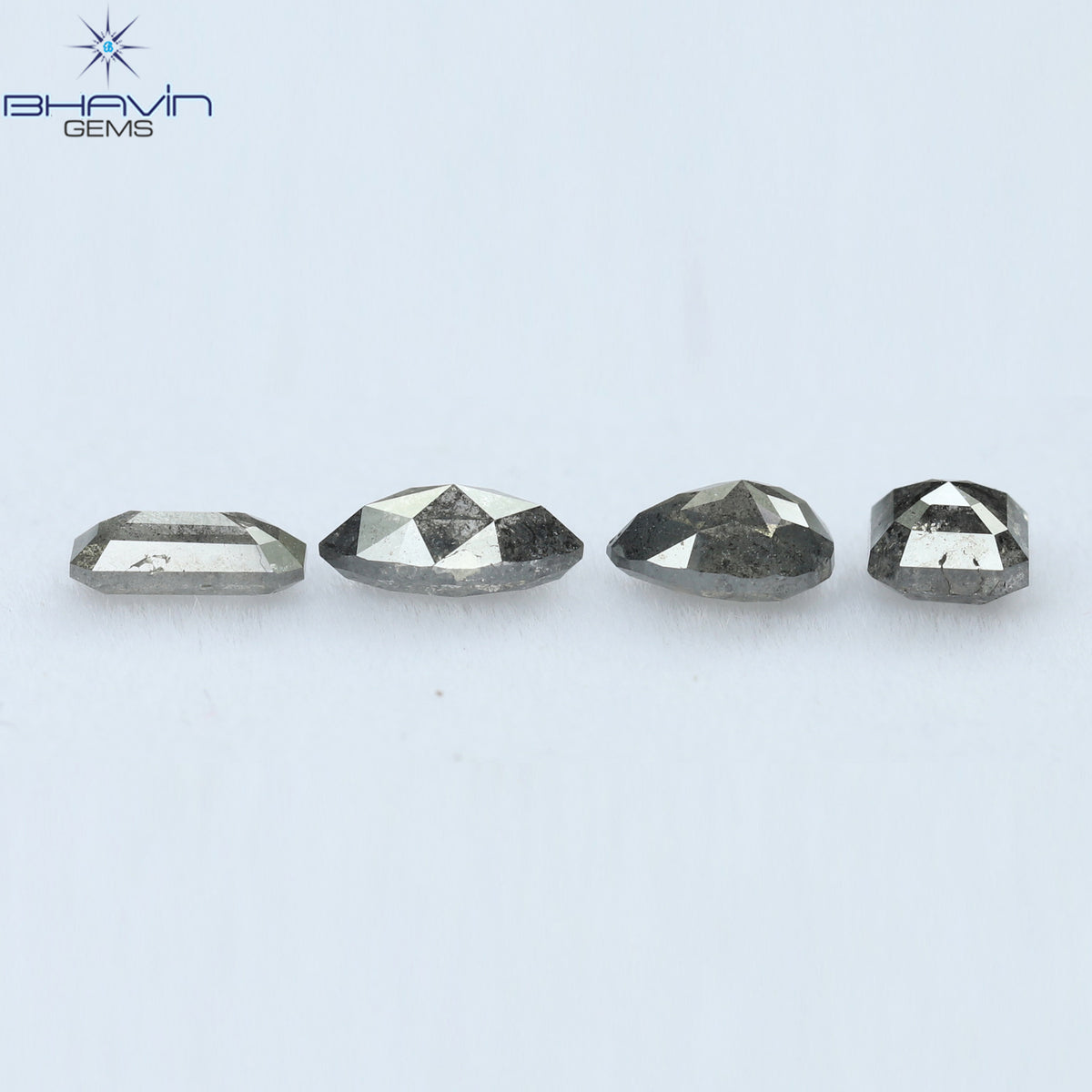 1.26 CT/4 Pcs Natural Mix Diamond Salt And Pepper Color Clarity I3 (5.94 MM)