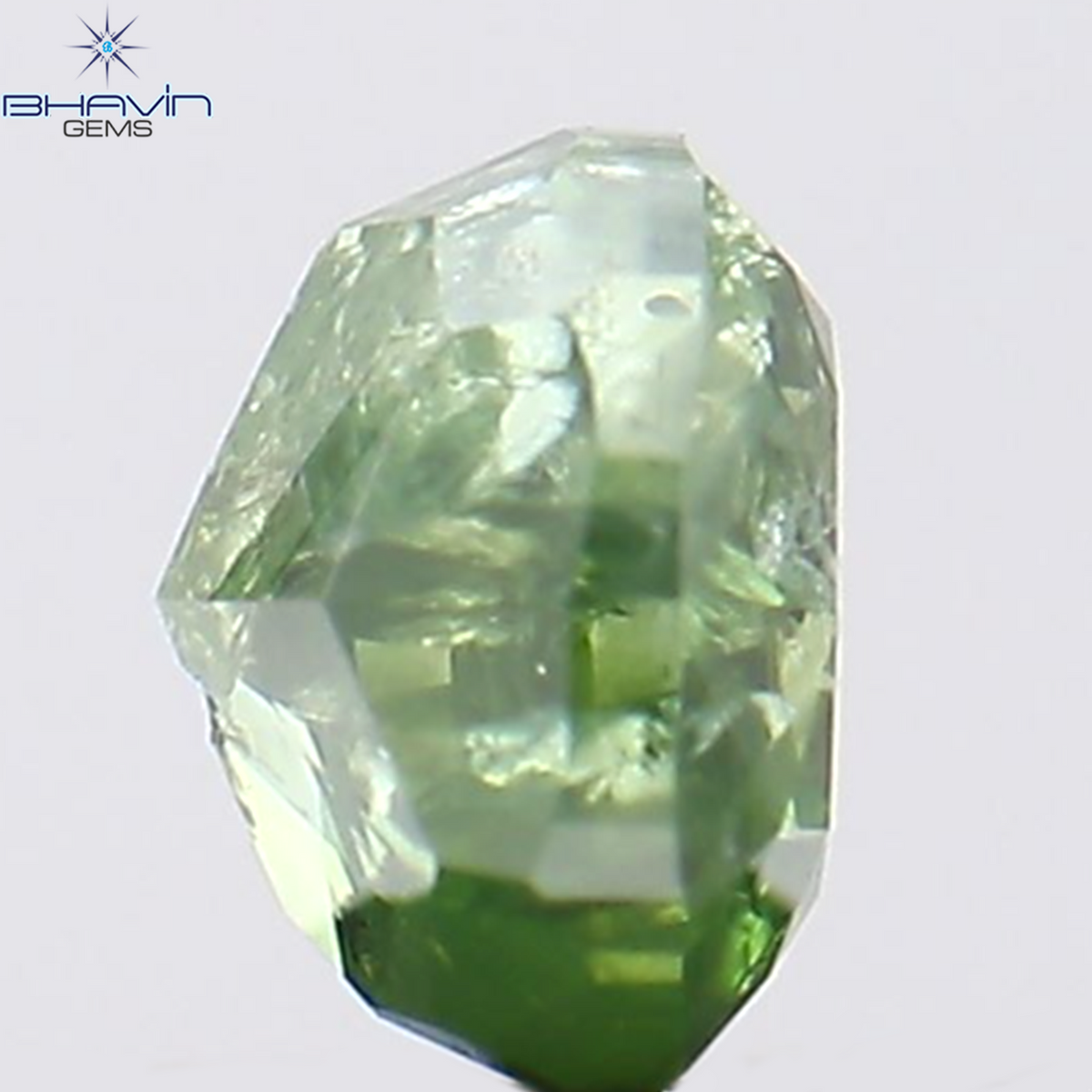 0.31 CT Natural Cushion Diamond Enhanced Green Color Clarity I3 (3.70 MM)