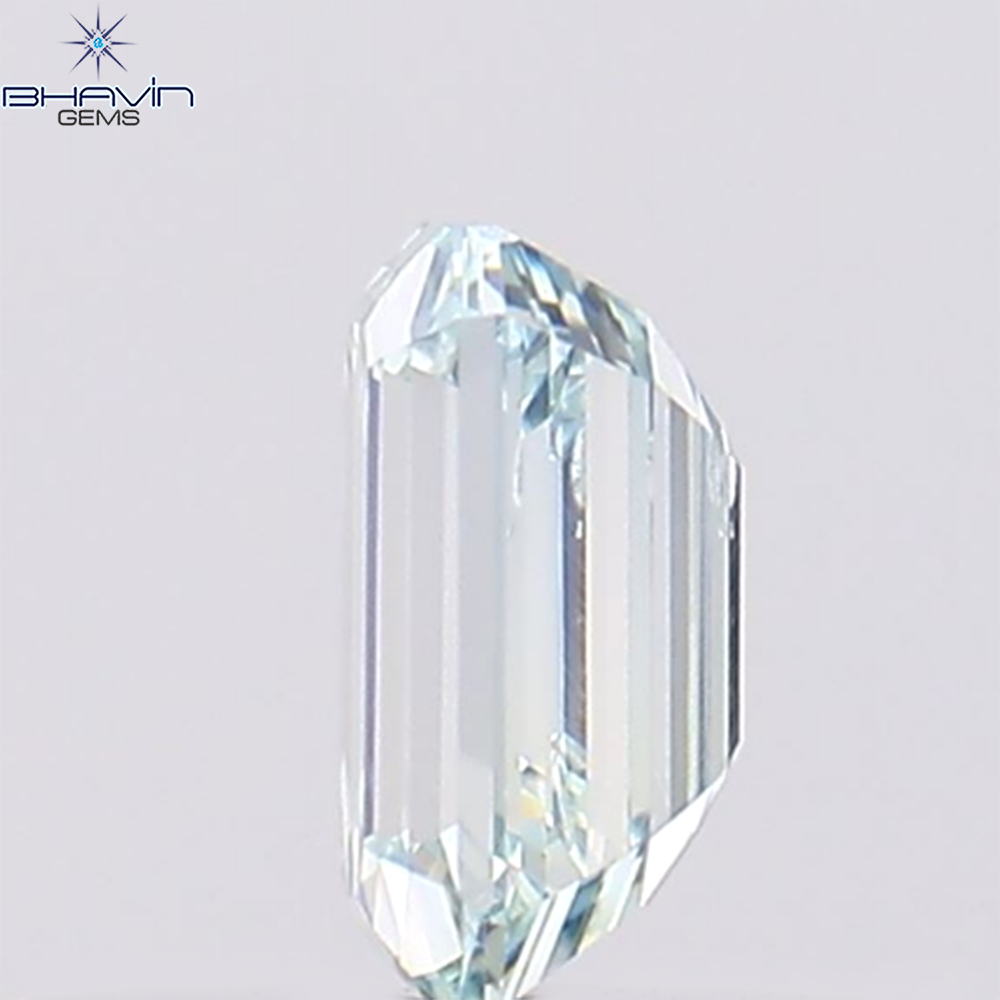 0.38 CT Natural Emerald Diamond Enhanced Greenish Blue Color Clarity VS1 (4.87 MM)