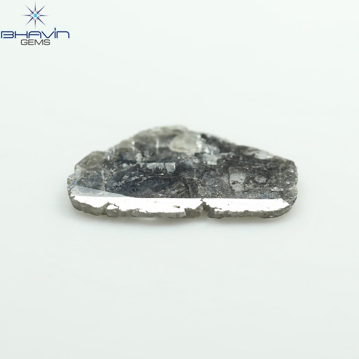 1.89 CT スライス シェイプ ナチュラル ダイヤモンド ソルト アンド ペッパー カラー I3 クラリティ (14.30 MM)