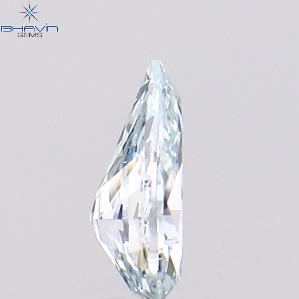 0.10 CT Pear Shape Natural Diamond Greenish Blue Color VS1 Clarity (3.98 MM)