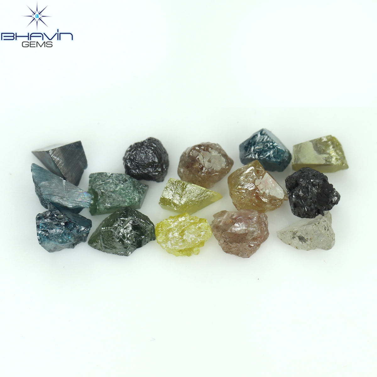 9.39 CT/22 Pcs Natural Rough Diamond Enhanced Mix Fancy Color Clarity I3 (4.85 MM)