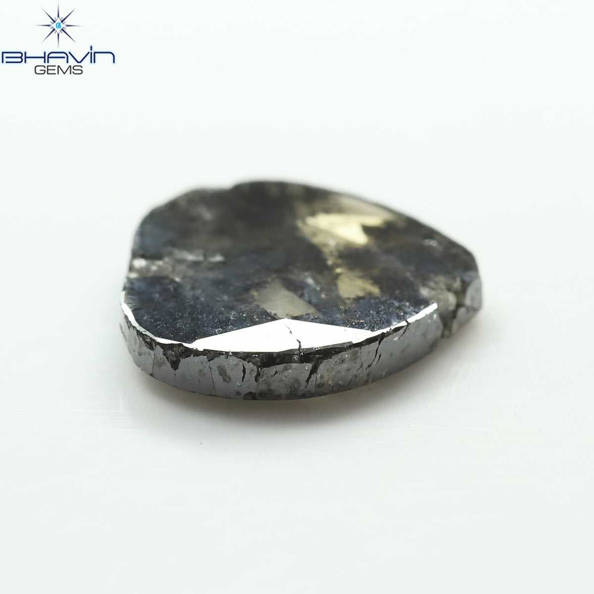 4.87 CT ハート スライス シェイプ ナチュラル ダイヤモンド ソルト アンド ペッパー カラー I3 クラリティ (12.75 MM)