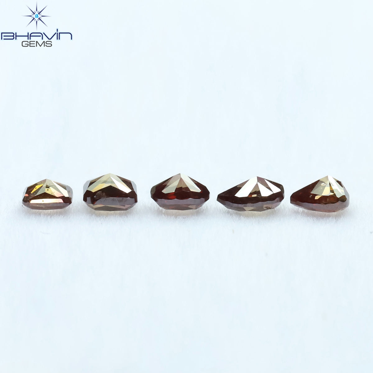 0.60 CT/5 個 ミックス シェイプ ナチュラル ルース ダイヤモンド ピンク カラー SI1 クラリティ (3.66 MM)