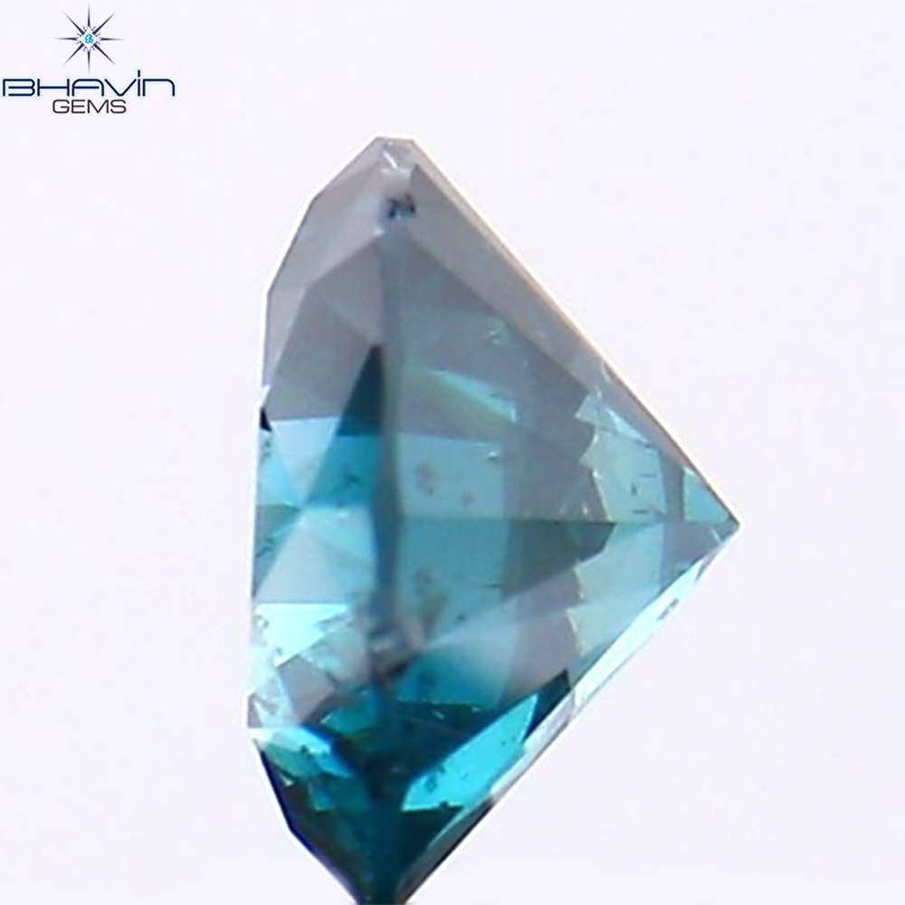 0.40 CT ラウンド シェイプ ナチュラル ダイヤモンド ブルー カラー SI1 クラリティ (4.65 MM)