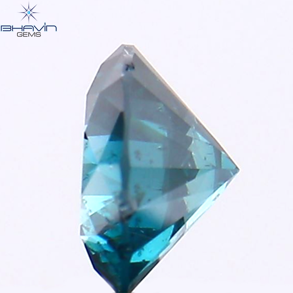 0.40 CT Round Shape Natural Diamond Blue Color SI1 Clarity (4.65 MM)