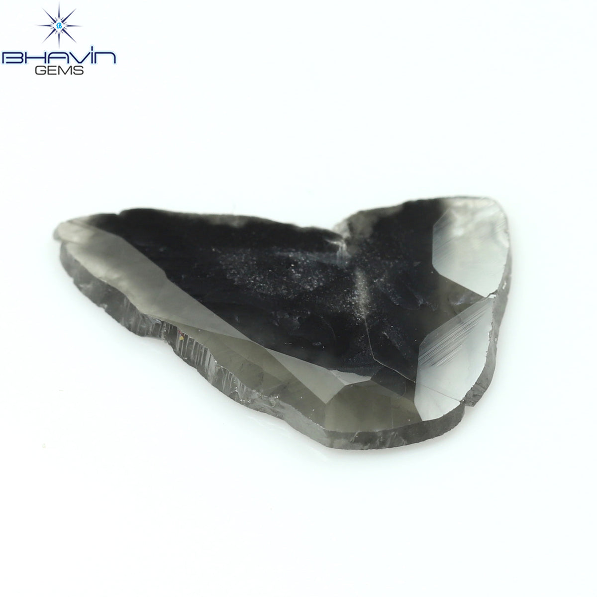 1.75 CT Natural Slice Diamond Gray Salt And Pepper Color Clarity I3 (15.74 MM)