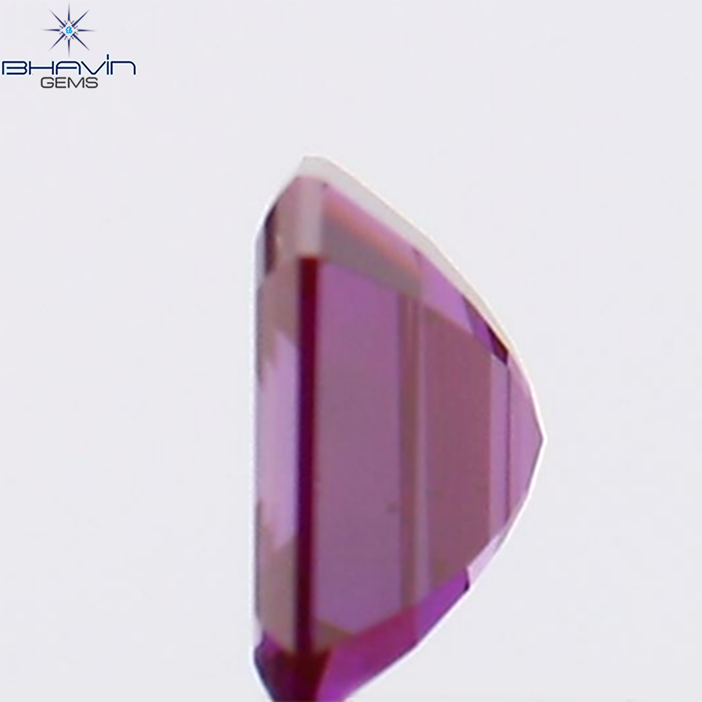 0.24 CT Natural Asscher Diamond Enhanced Pink Color Clarity VS2 (3.74 MM)