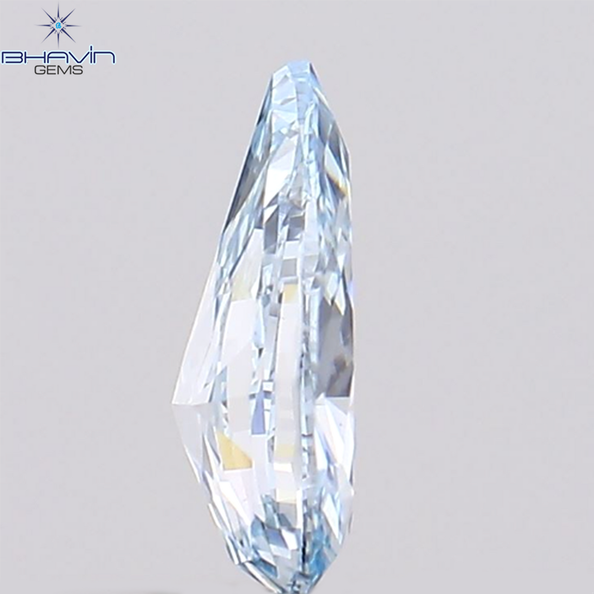 0.24 CT Natural Pear Diamond Enhanced Greenish Blue Color Clarity VS1 (5.60 MM)