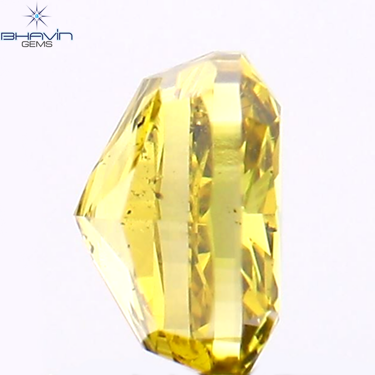 0.38 CT Natural Cushion Diamond Enhanced Green Yellow Color Clarity VS2 (4.20 MM)