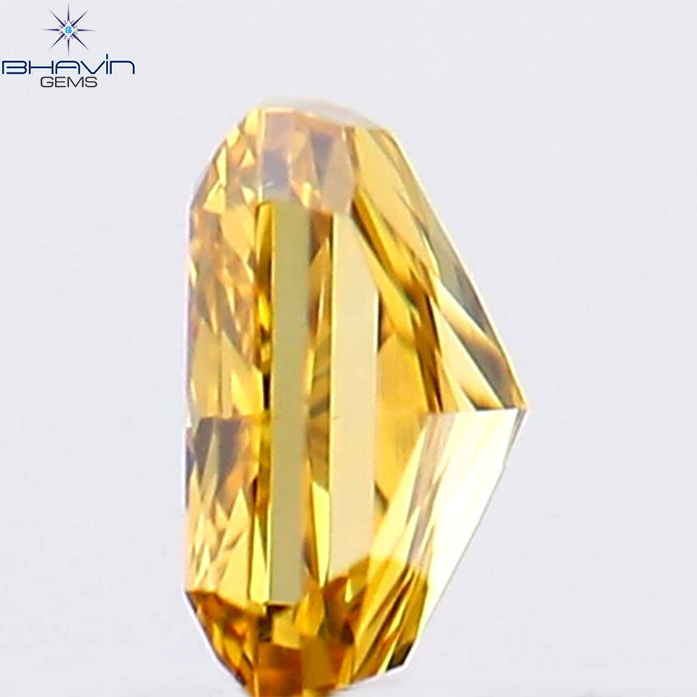 0.19 CT Natural Radiant Diamond Orange Color Clarity VS1 (3.48 MM)