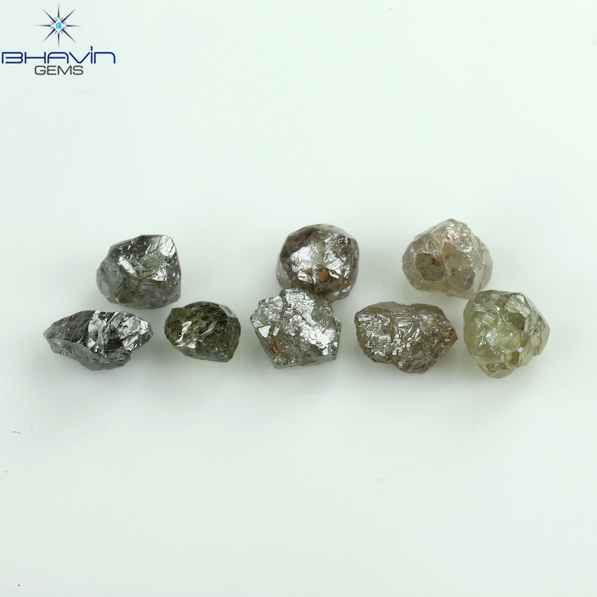 4.83 CT/8 Pcs Natural Rough Diamond Salt And Pepper Color Clarity I3 (4.43 MM)