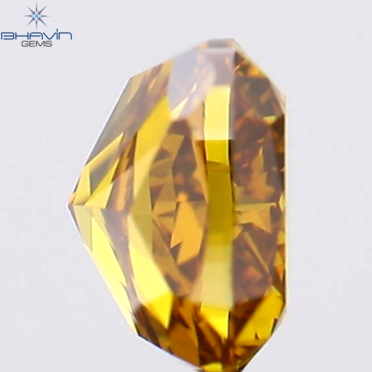 0.27 CT Natural Cushion Diamond Enhanced Orange Brown Color Clarity VS2 (3.62 MM)