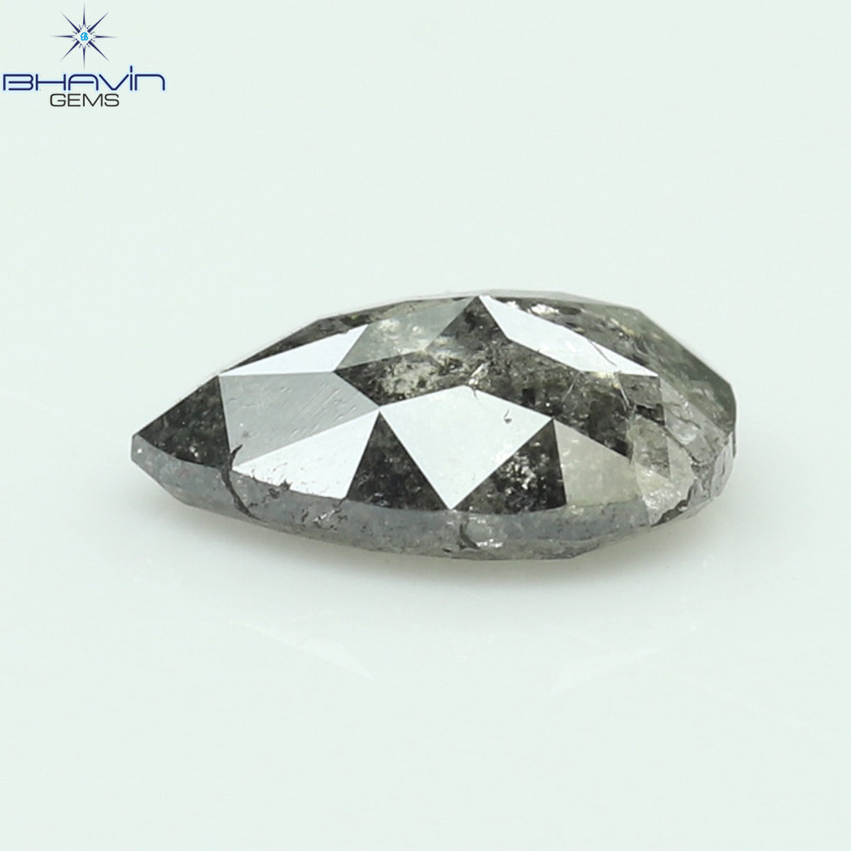 0.57 CT Natural Pear Diamond Salt And Pepper Color Clarity I3 (6.42 MM)