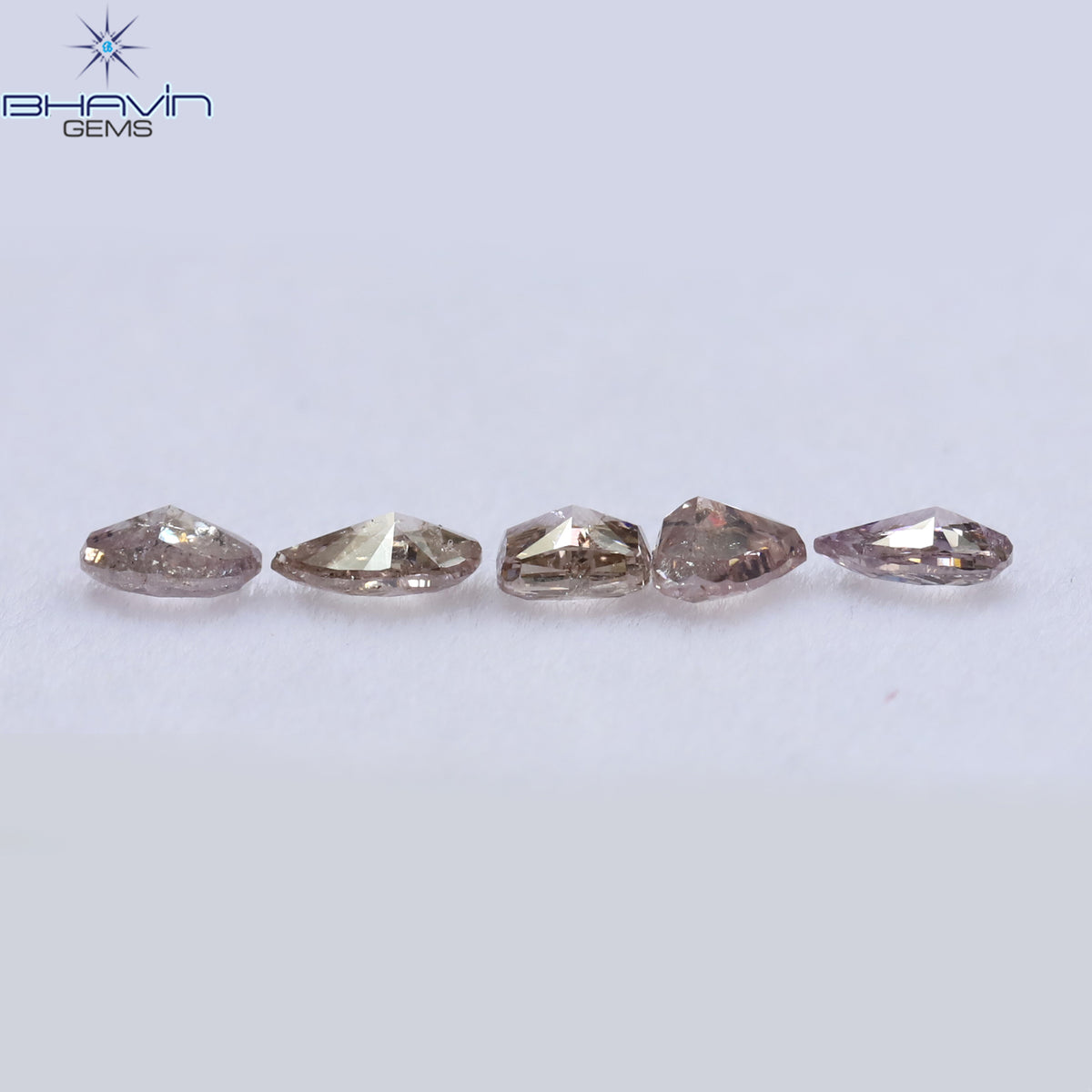 0.61 CT/5 Pcs Natural Mix Diamond Pink Color Clarity I1 (3.96 MM)