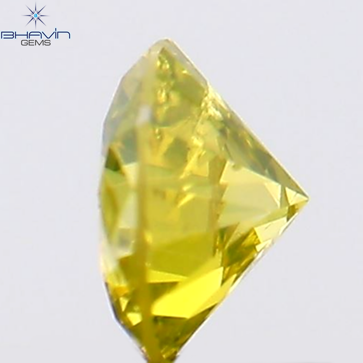 0.13 CT ラウンド シェイプ ナチュラル ダイヤモンド グリーン イエロー カラー SI2 クラリティ (3.24 MM)