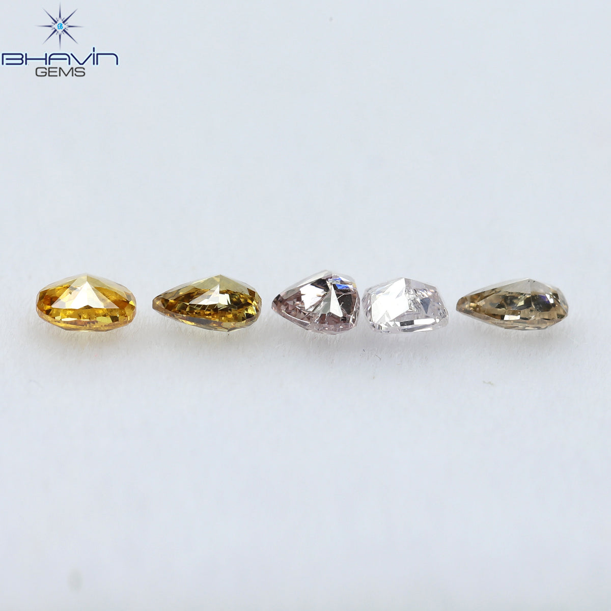 0.40 CT/5 Pcs Natural Mix Diamond Mix Fancy Color Clarity SI (3.30 MM)