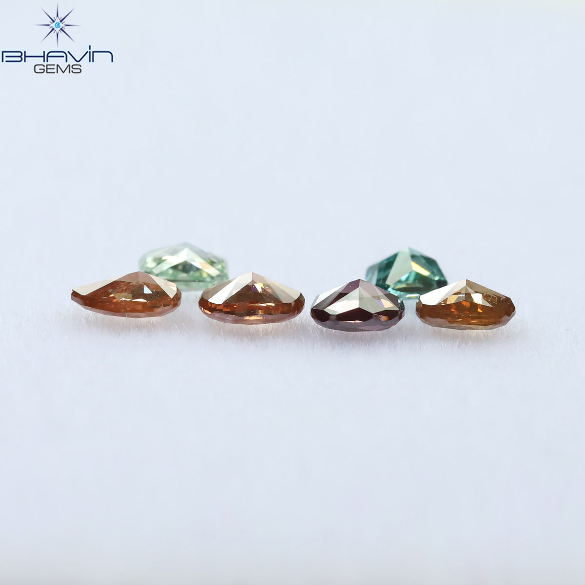 0.41 CT/6 Pcs Natural Mix Diamond Enhanced Mix Fancy Color Clarity SI2 (3.15 MM)
