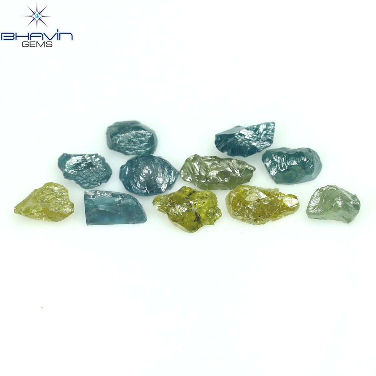 2.23 CT/11 Pcs Natural Rough Diamond Enhanced Mix Fancy Color Clarity I3 (6.02 MM)